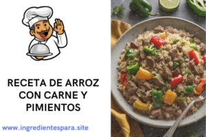 ingredientes para el arroz con carne y pimientos