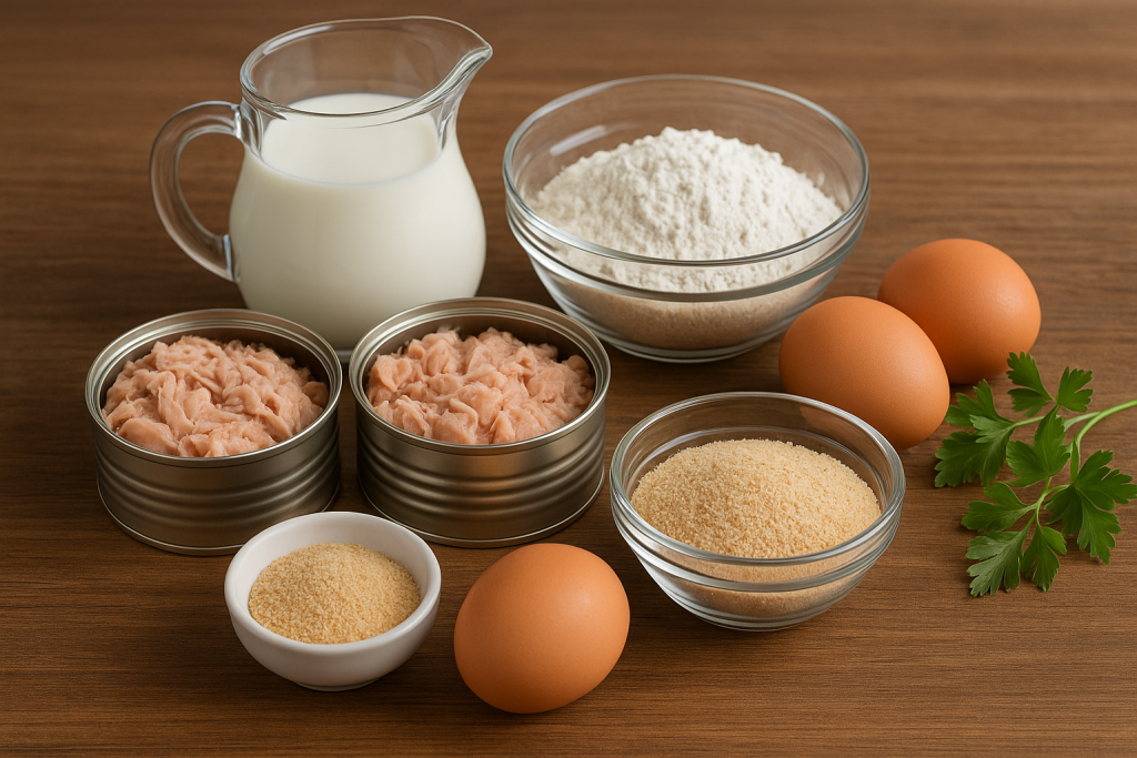 Ingredientes para preparar croquetas de atun